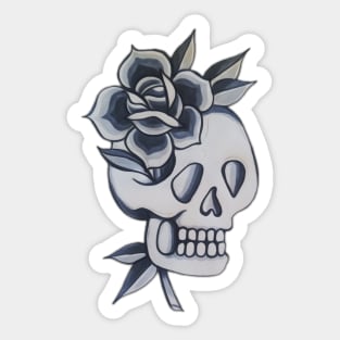 Skull and Rose Sticker